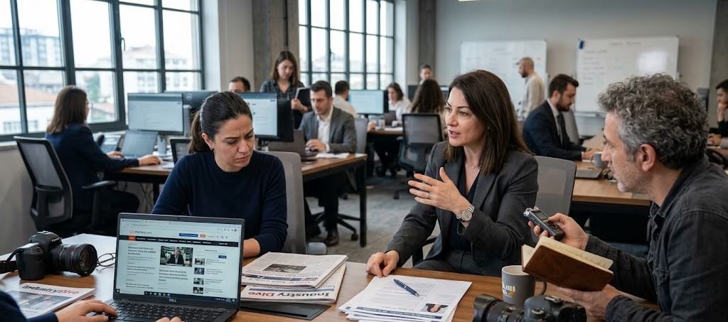 Digital PR team strengthening trusted media coverage to improve brand accuracy in AI search results.